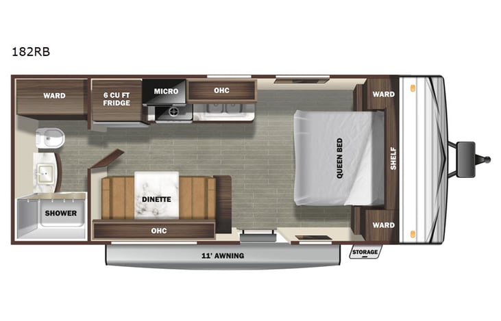 Representative floor plan provided by a trusted RVshare partner.
