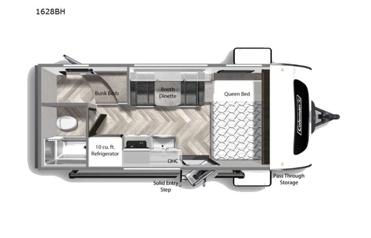 Representative floor plan provided by a trusted RVshare partner.