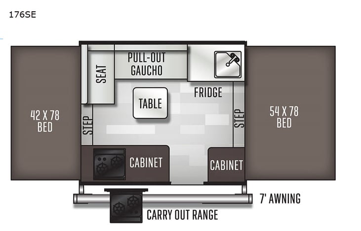 Representative floor plan provided by a trusted RVshare partner.