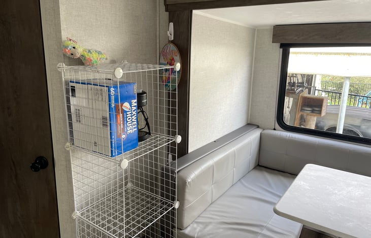 We added this wire rack for additional storage.