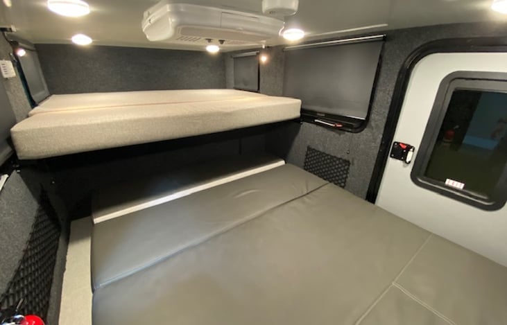Bunk area and lower sleeping area extended