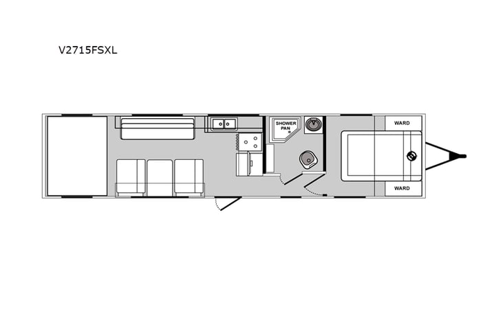 Representative floor plan provided by a trusted RVshare partner.