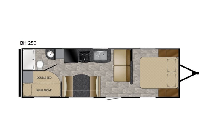 Representative floor plan provided by a trusted RVshare partner.