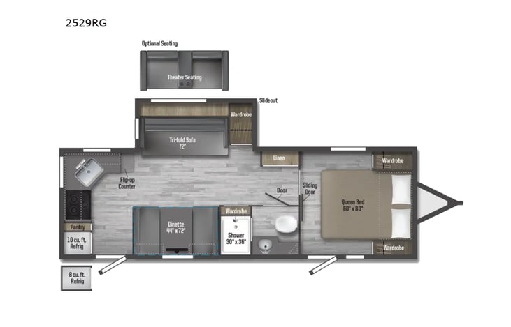 Representative floor plan provided by a trusted RVshare partner.
