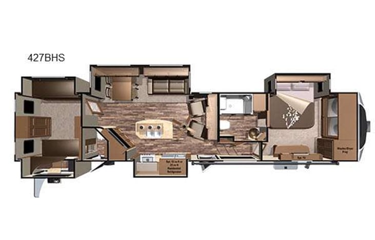 Representative floor plan provided by a trusted RVshare partner.