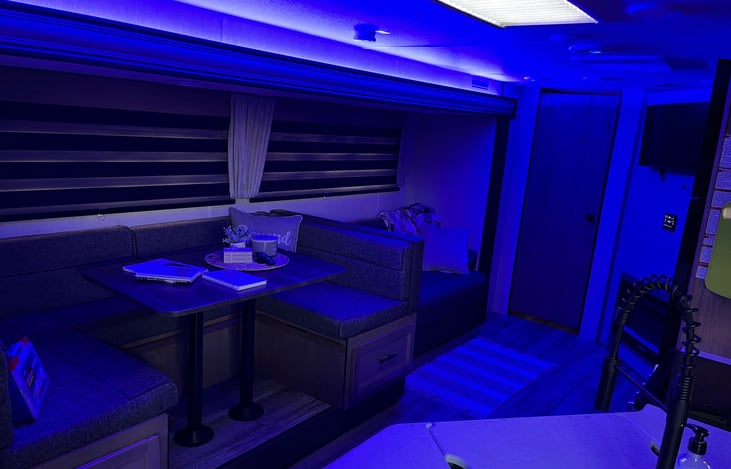 Living area has LED lights