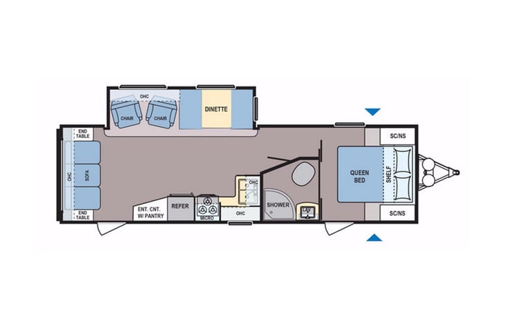 Representative floor plan provided by a trusted RVshare partner.