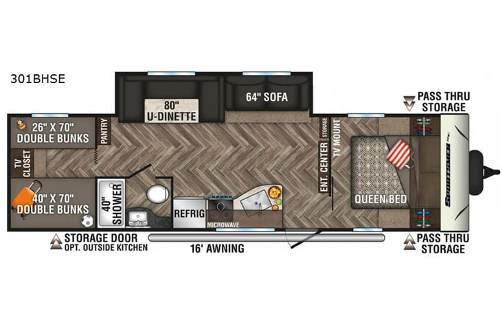 Representative floor plan provided by a trusted RVshare partner.