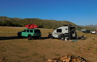 The tardis is a 14 ft 2020 Aliner Grand Ascape