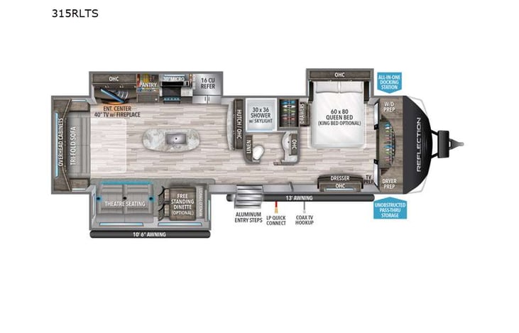 Representative floor plan provided by a trusted RVshare partner.