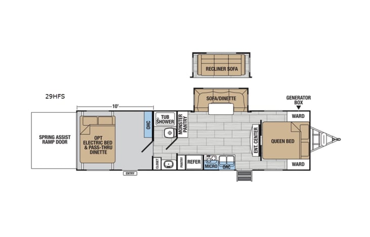 Representative floor plan provided by a trusted RVshare partner.