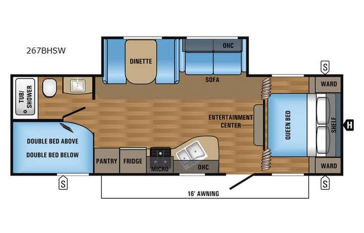 Representative floor plan provided by a trusted RVshare partner.
