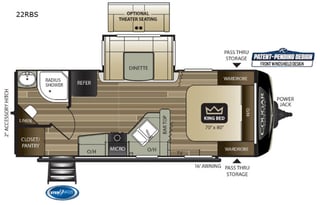 2019 Keystone RV Cougar Half-Ton Series 22RBS