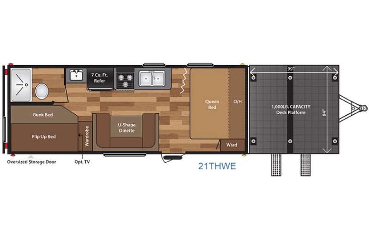 Representative floor plan provided by a trusted RVshare partner.