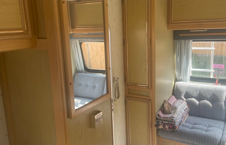 The entry in the rear is joined by two closets to hang your clothes with ample storage.