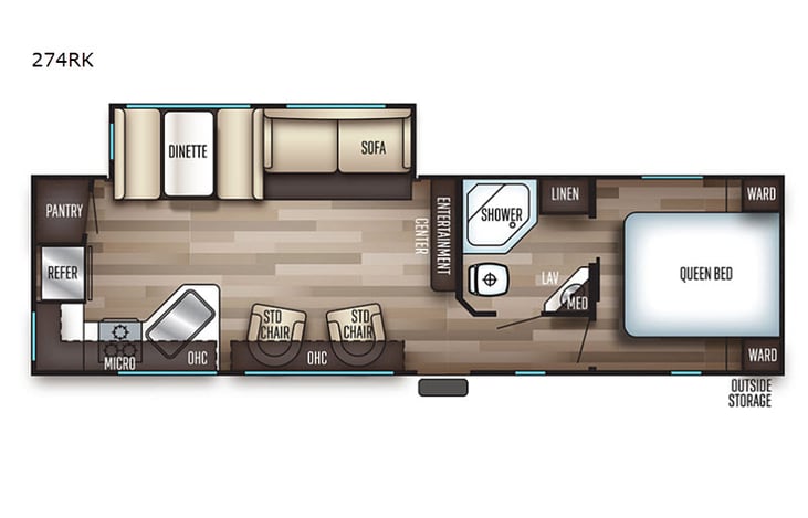 Representative floor plan provided by a trusted RVshare partner.