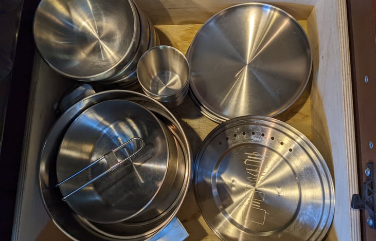 Stainless steel dish and cookware set