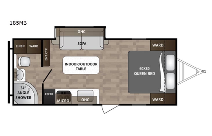 Representative floor plan provided by a trusted RVshare partner.