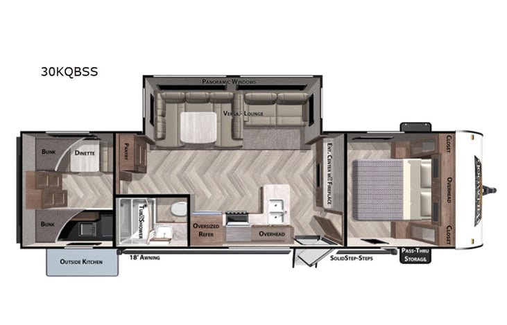Representative floor plan provided by a trusted RVshare partner.