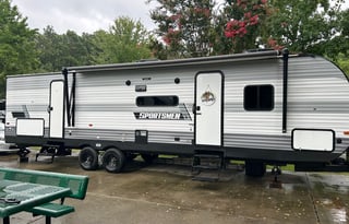 Camp at HOLIDAY TRAVEL PARK in our Travel Trailer!