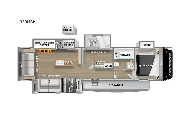 Representative floor plan provided by a trusted RVshare partner.