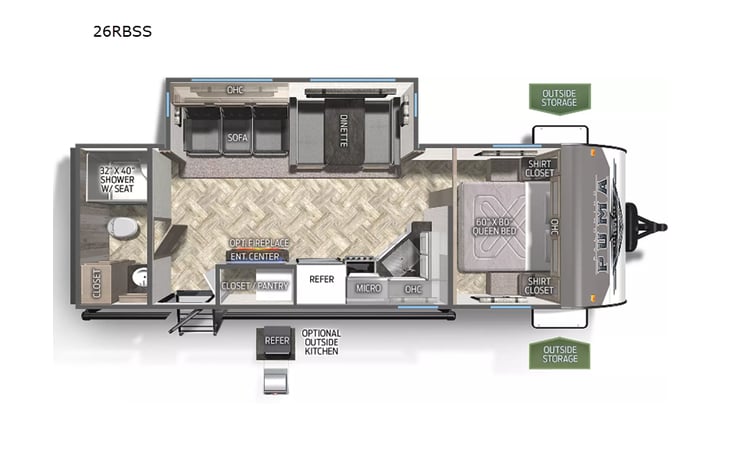 Representative floor plan provided by a trusted RVshare partner.