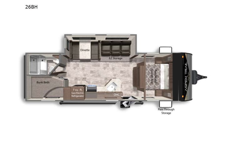 Representative floor plan provided by a trusted RVshare partner.