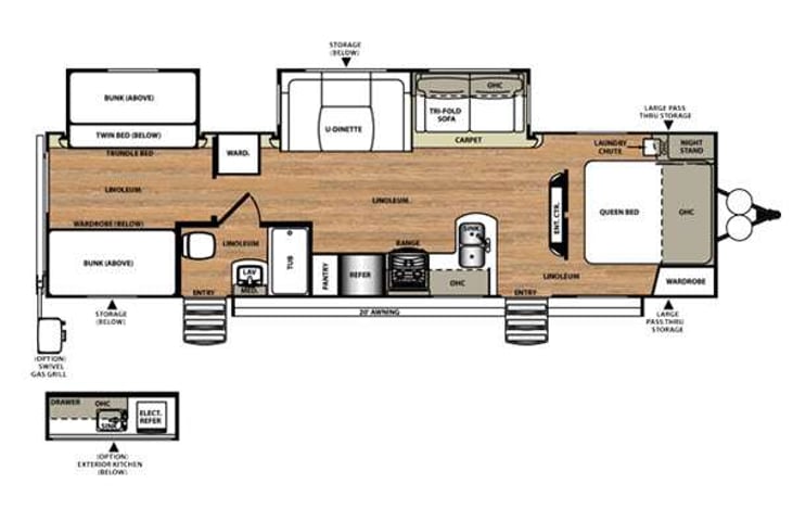 Representative floor plan provided by a trusted RVshare partner.