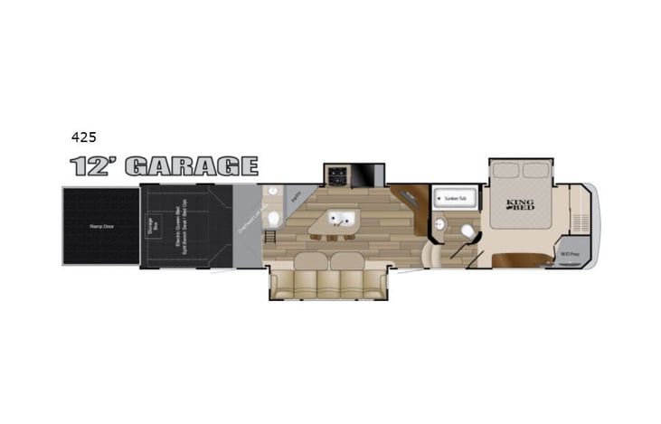 Representative floor plan provided by a trusted RVshare partner.