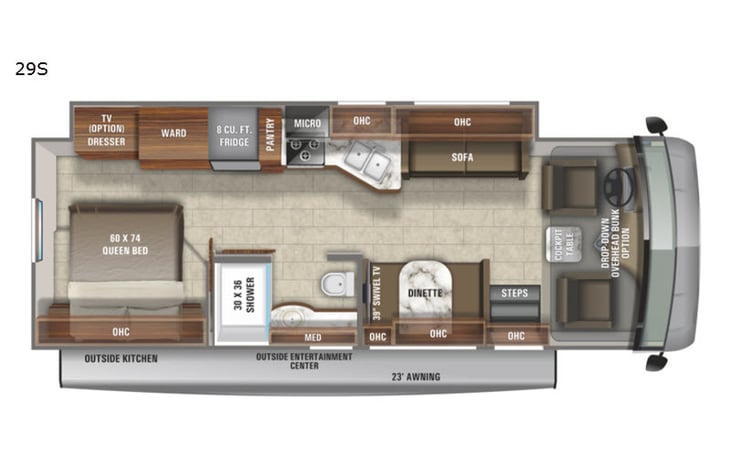 Representative floor plan provided by a trusted RVshare partner.