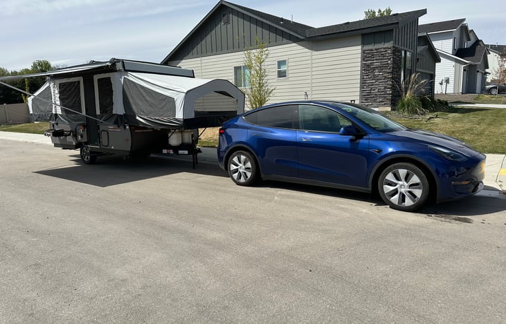 I tow with it my Model Y Tesla