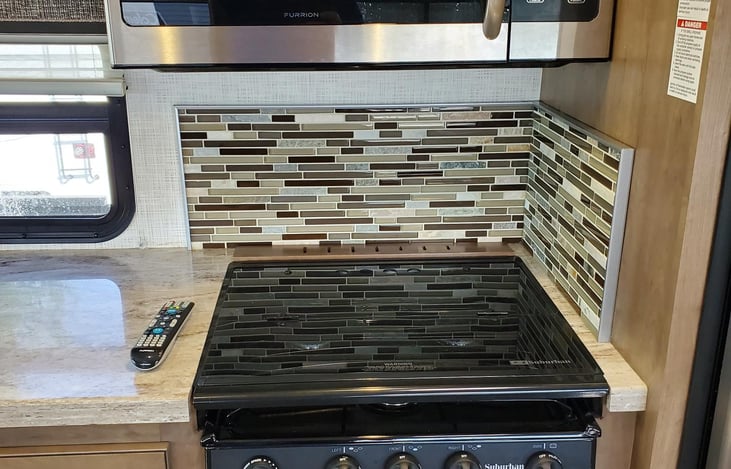 Range Top with Stove.