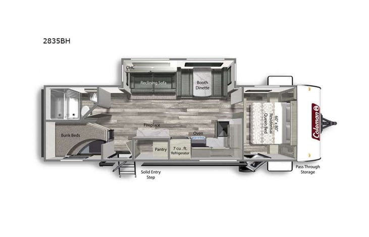 Representative floor plan provided by a trusted RVshare partner.