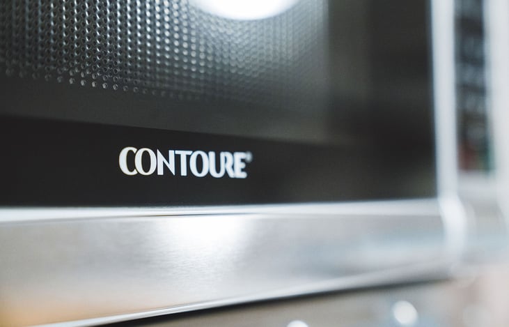 Stainless Steel Microwave Convection Oven that offers a standard microwave mode and a convection mode that transforms into an oven, using a heating element that can bake, roast, and crisp food!