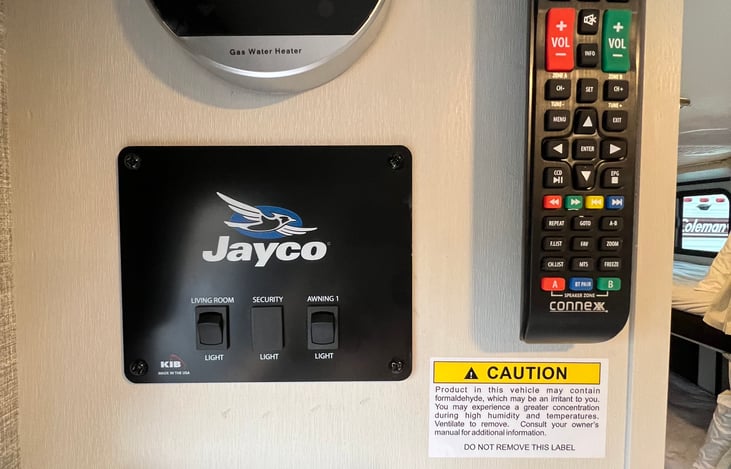 Jay command center with tankless water heater
