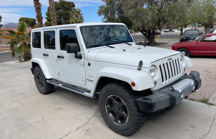 Jeep Wrangler Unlimited Sahara available for rent in addition to RV