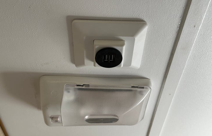 USB plugs in bunk areas