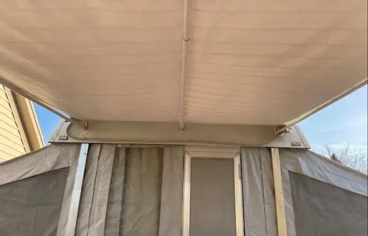 Canvas and Awning are in excellent condition.  No rips or tears.