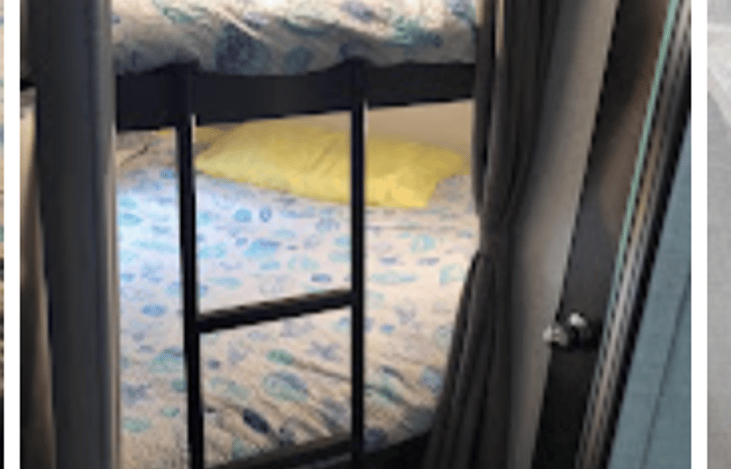 Double Size Bunks.  Large enough for adults.  Each bunk holds up to 250 lbs., has a window that opens for fresh air, lights, electric outlets and USB ports.