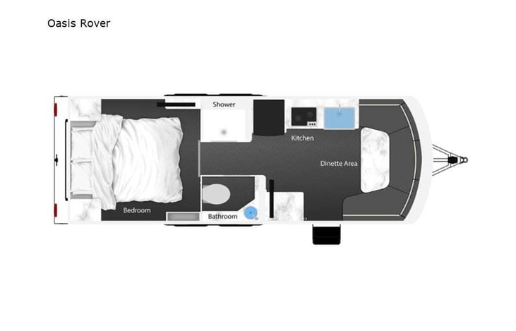 Representative floor plan provided by a trusted RVshare partner.