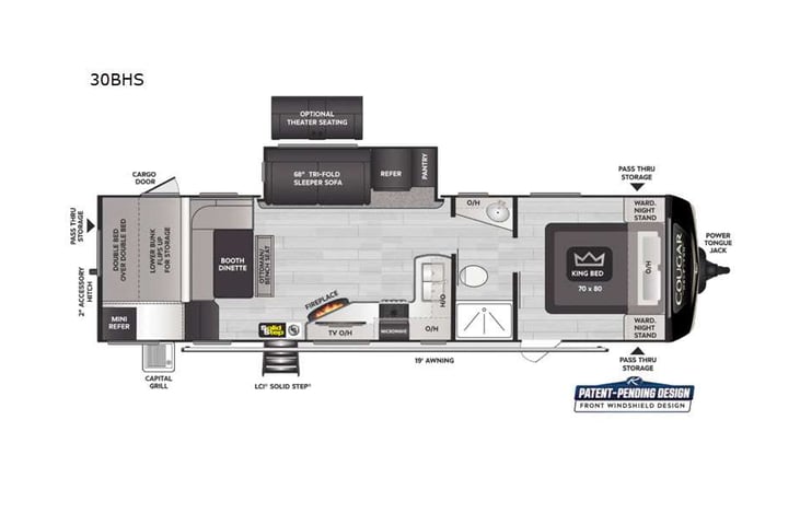 Representative floor plan provided by a trusted RVshare partner.