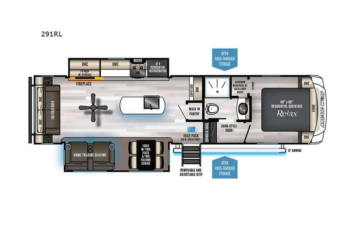 Representative floor plan provided by a trusted RVshare partner.