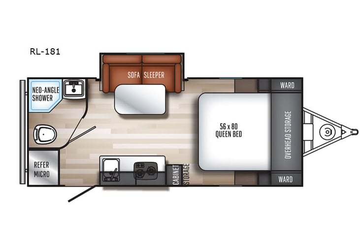 Representative floor plan provided by a trusted RVshare partner.