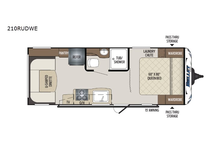 Representative floor plan provided by a trusted RVshare partner.