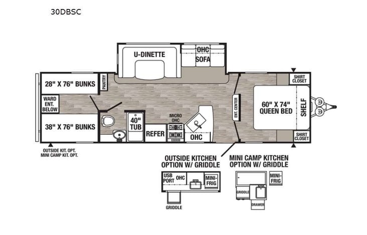 Representative floor plan provided by a trusted RVshare partner.