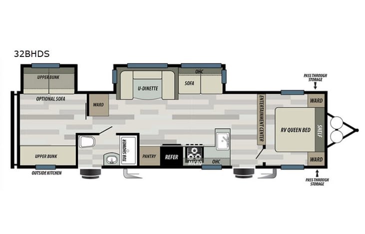 Representative floor plan provided by a trusted RVshare partner.