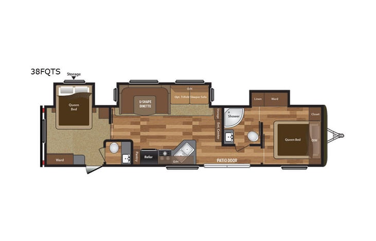 Representative floor plan provided by a trusted RVshare partner.