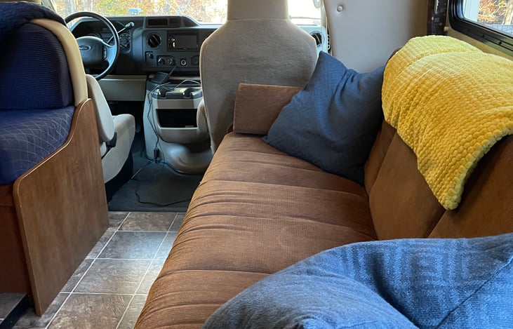 Couch converts into a bed