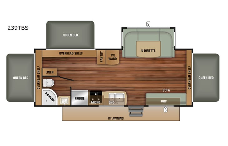 Representative floor plan provided by a trusted RVshare partner.