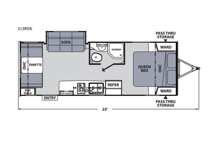 Representative floor plan provided by a trusted RVshare partner.